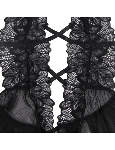 SUBBLIME - TEDDY-HALTER-NECK-BARE-BACK-SPITZE SCHWARZ L/XL