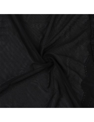 SUBBLIME - TRANSPARENTER STOFFMANTEL MIT SPITZENDETAIL SCHWARZ L/XL