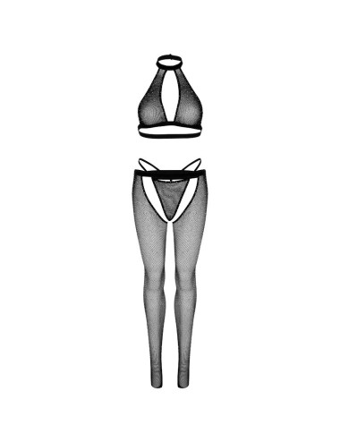 LEG AVENUE - FISCHNETZTOP, G-STRING UND STRUMPFHOSE