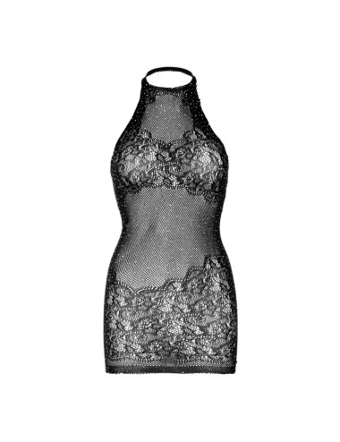 LEG AVENUE - STRASS NECKHOLDER-MINIKLEID, EINHEITSGRößE- SCHWARZ