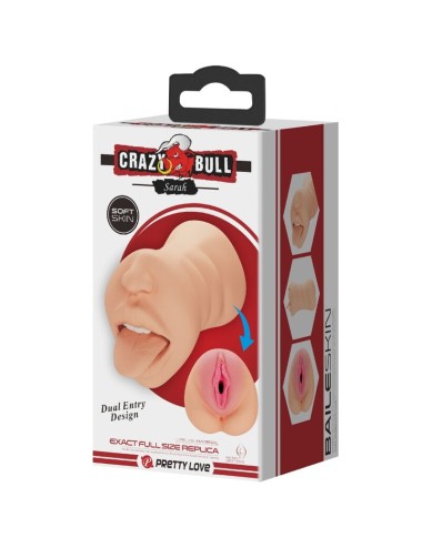 CRAZY BULL - SARAH VAGINAFÖRMIGER MASTUBADOR MIT DOPPELTEM EINGANG