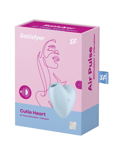 SATISFYER - CUTIE HEART AIR PULSE STIMULATOR & VIBRATOR BLAU