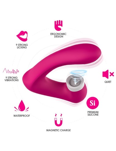 ARMONY - SECRETKISS LECKT VIBRIERENDEN CLIT UND VIBRATOR IN GEBOGENEM FUCHSIA