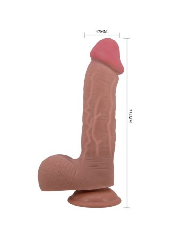 PRETTY LOVE - REALISTISCHER DILDO DER SLIDING SKIN-SERIE MIT SLIDING SKIN-SAUGNAPF BRAUN 23,4 CM