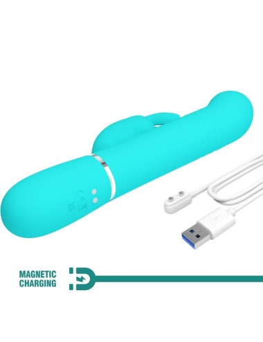 PRETTY LOVE - COALE RABBIT VIBRATOR PERLEN AQUAGRÜN
