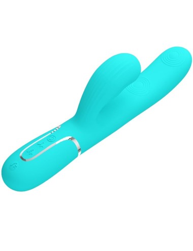 PRETTY LOVE - PERLITA MULTIFUNKTIONS-3-IN-1-G-PUNKT-VIBRATOR AQUA GRÜN
