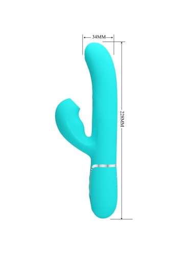 PRETTY LOVE - PERLITA MULTIFUNKTIONS-3-IN-1-G-PUNKT-VIBRATOR AQUA GRÜN