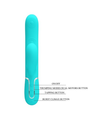 PRETTY LOVE - PERLITA MULTIFUNKTIONS-3-IN-1-G-PUNKT-VIBRATOR AQUA GRÜN
