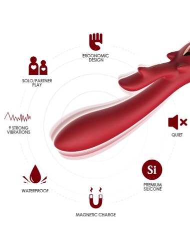 ARMONY - ELCH VIBRATOR KANINCHEN GEBOGEN ROT
