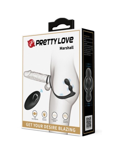 PRETTY LOVE - MARSHALL PENISRING MIT VIBRATORISCHEM ANALPLUG MIT FERNBEDIENUNG