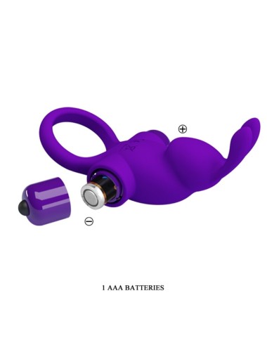 PRETTY LOVE - VIBRATORRING I KANINCHEN FÜR LILA PENIS