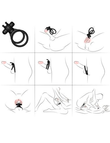 ARMONY - TRAVELLER DOPPEL-VIBRATORRING FÜR PAARE RABBIT SCHWARZ