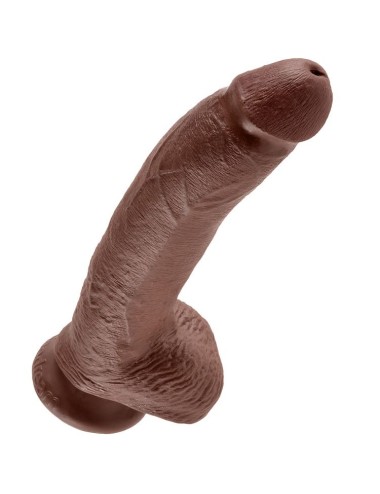 KING COCK - 9 DILDO BRAUN MIT EIER 22.9 CM
