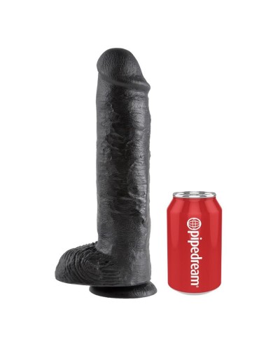 KING COCK - 11 DILDO SCHWARZ MIT EIER 28 CM