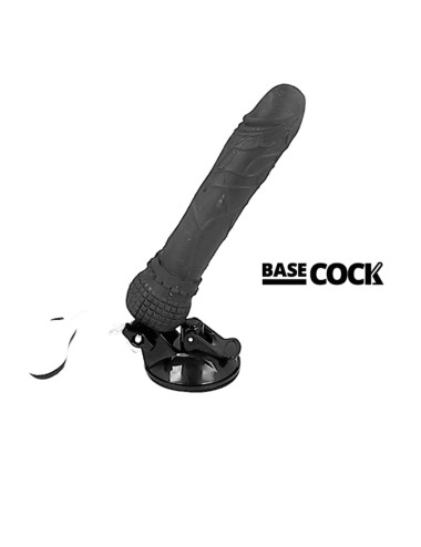 BASECOCK - REALISTISCHER VIBRATOR MIT FERNBEDIENUNG SCHWARZ 19.5 CM -O- 4 CM