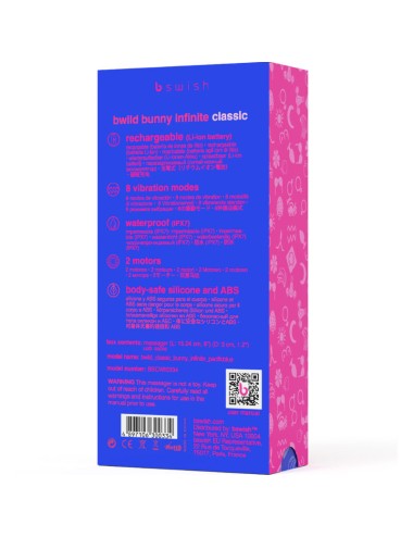 B SWISH - BWILD BUNNY INFINITE KLASSISCHER WIEDERAUFLADBARER VIBRATOR AUS BLAUEM SILIKON