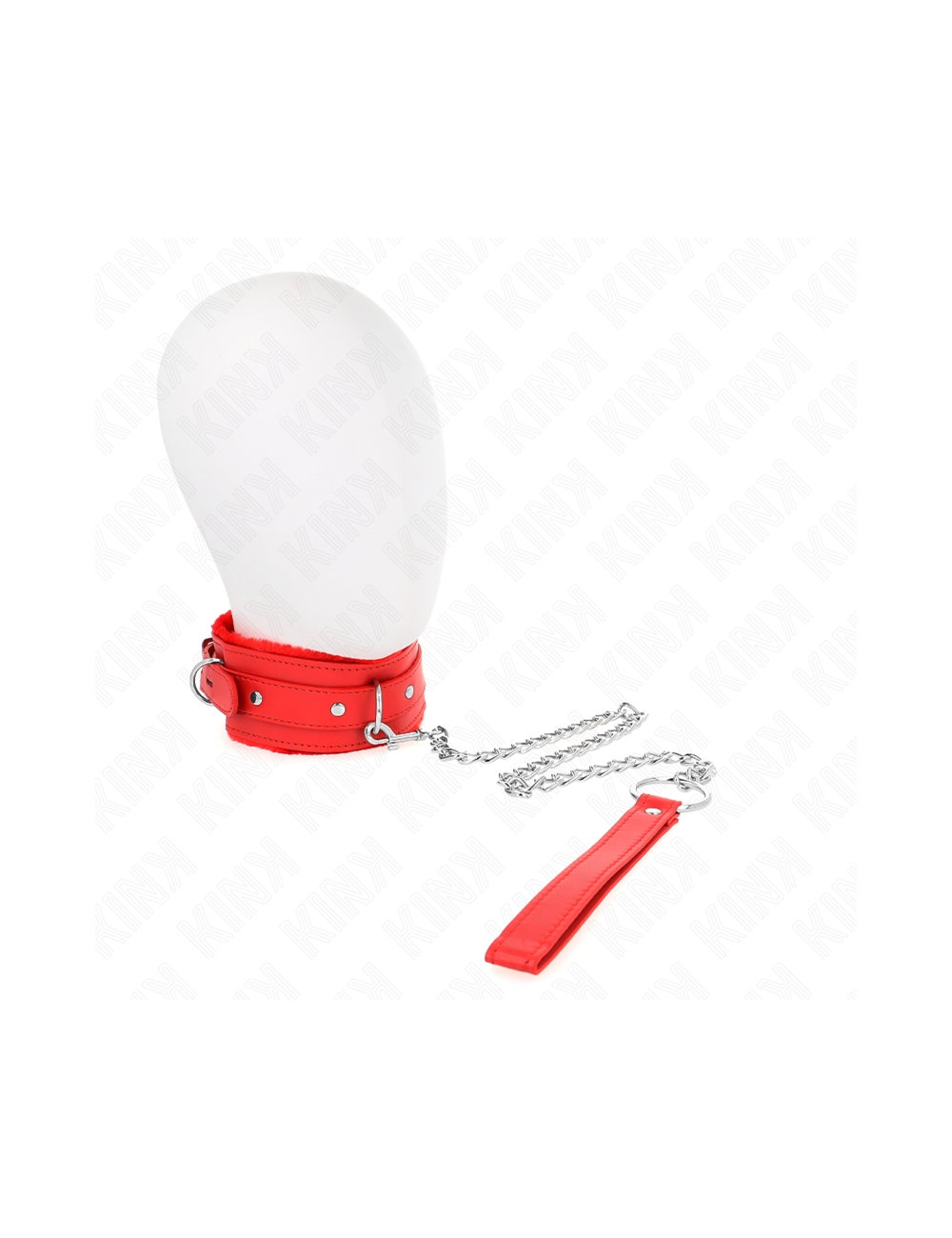 KINK - HALSBAND MIT LEINE 65 CM MIT EINSCHRÄNKUNGEN ROT 36-42 CM X 5