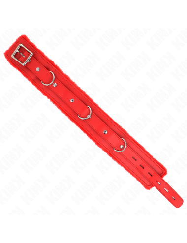 KINK - HALSBAND MIT LEINE 65 CM MIT EINSCHRÄNKUNGEN ROT 36-42 CM X 5,5 CM