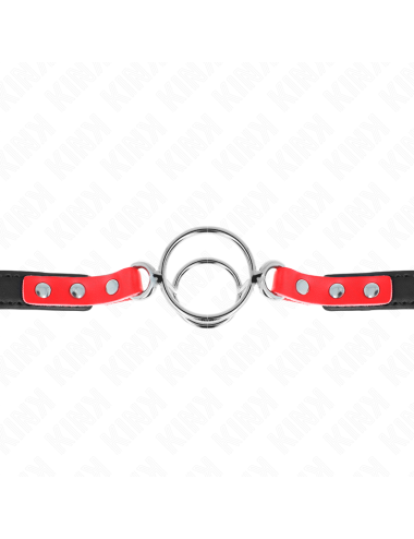 KINK - KNEBEL MIT MEHREREN O-RINGEN 4 / 4,8 CM ROT 38 X 56 CM