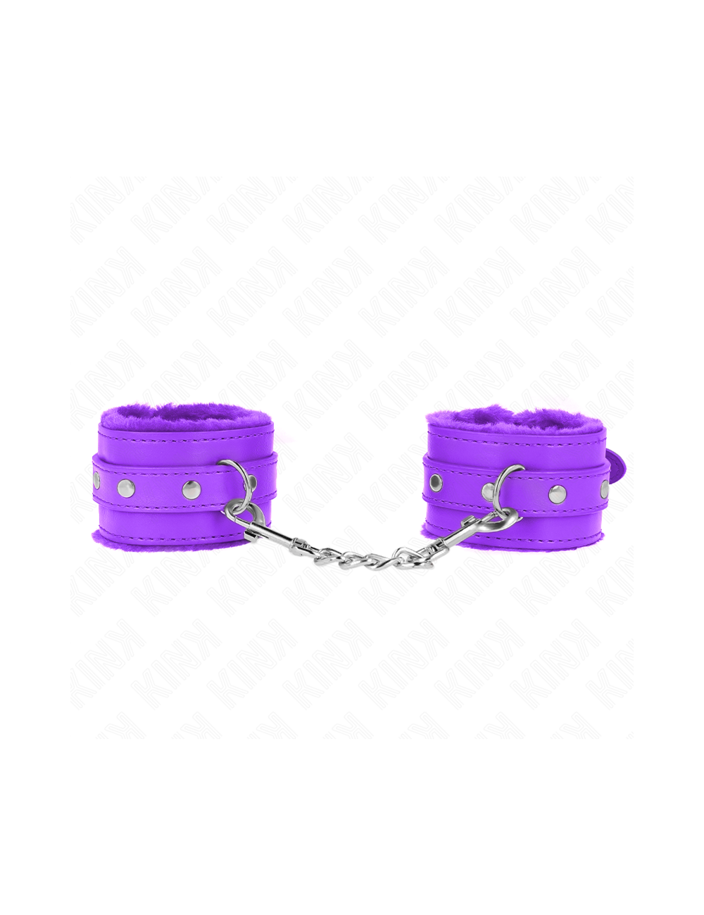 KINK - PREMIUM PELZGEFÜTTERTE HANDGELENKFESSELN LILA MIT LILA GÜRTEL VERSTELLBAR 17-29 CM X 6 CM