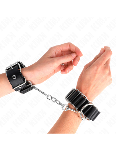 KINK - SCHARNIERÄHNLICHE DÜNNE HANDGELENKFESSELN SCHWARZ VERSTELLBAR 16-22 CM X 3,5 CM