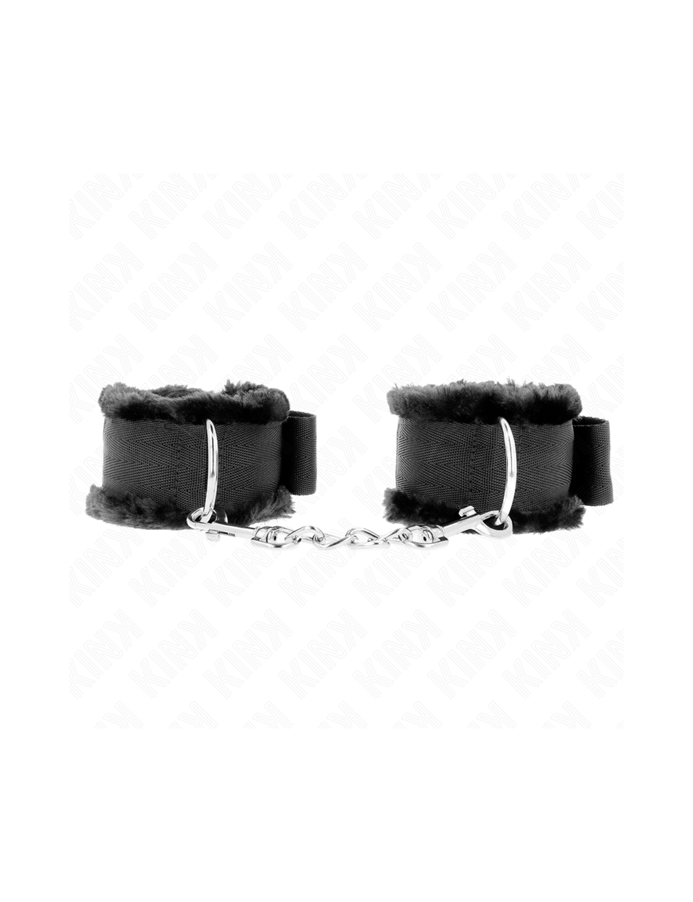 KINK - PELZGEFÜTTERTE HANDGELENKFESSELN SCHWARZ VERSTELLBAR 17-31 CM X 7 CM
