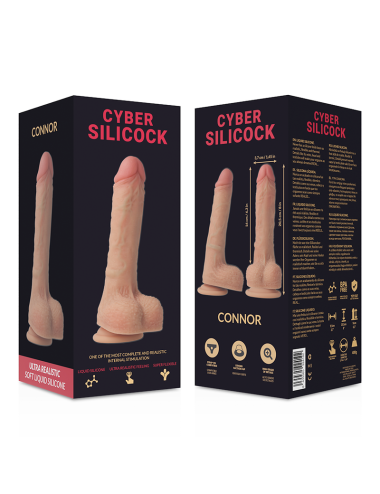 CYBER SILICOCK - STRAP-ON CONNOR FLÜSSIGE SILIKON MIT 3 RINGEN GRATIS 20.5 CM -O- 3.7 CM