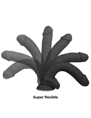 COCK MILLER - HARNESS + SILIKON DICHTE ARTIKULIERBARES COCKSIL SCHWARZ 18 CM