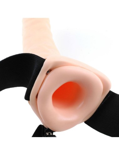 FETISH FANTASY SERIES - 19 CM VIBRIERENDER HOHL-STRAP-ON BRAUN