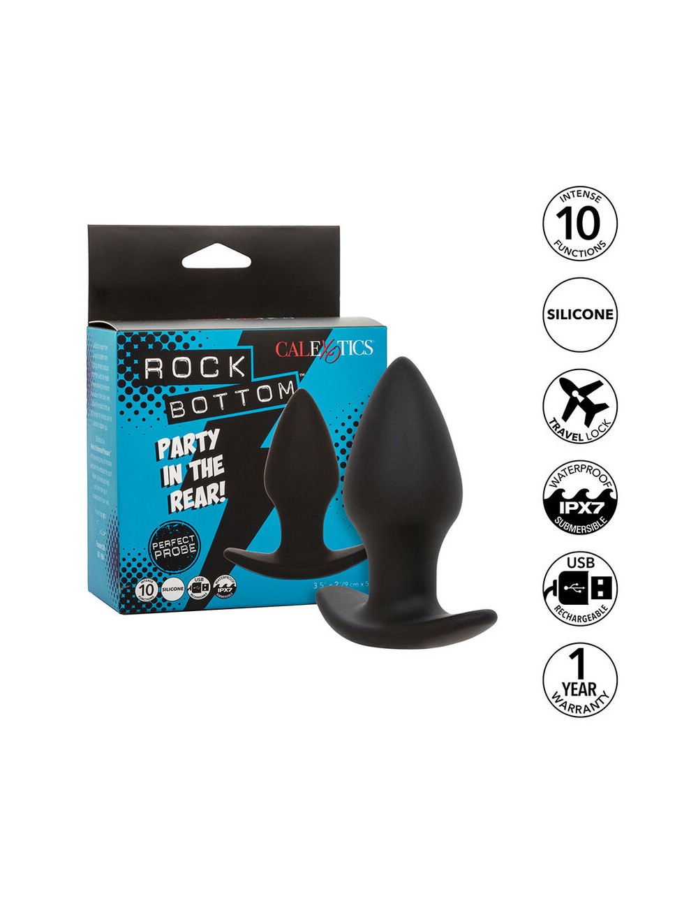 CALEXOTICS - ROCK BOTTOM PLUG ANAL PARFAIT 10 VIBRATIONS SILICONE NOIR CALEXOTICS - ROCK BOTTOM PLUG ANAL PARFAIT 10 VIBRATIONS SILICONE NOIR