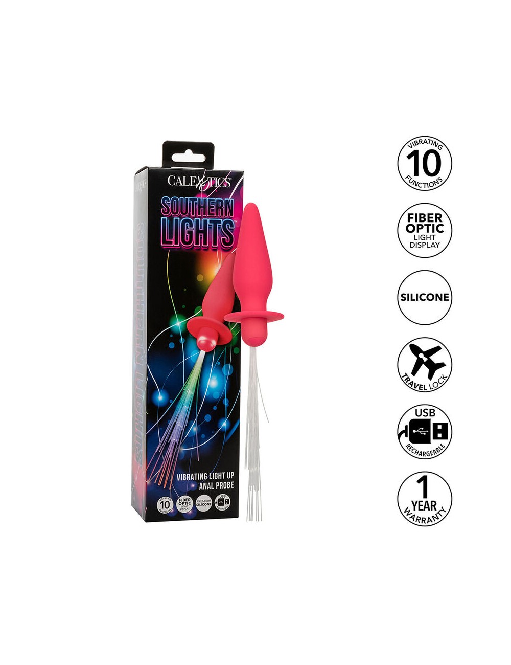 CALEXOTICS - SOUTHERN LIGHTS LIGHT UP PLUG ANAL 10 VIBRATIONS SILICONE ROSE CALEXOTICS - SOUTHERN LIGHTS LIGHT UP PLUG ANAL 10 VIBRATIONS SILICONE ROSE