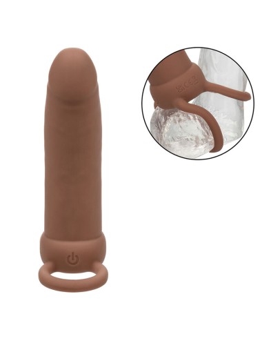CALEXOTICS - MAXX THICK DOUBLE PÉNÉTRATEUR 10 VIBRATIONS MARRON