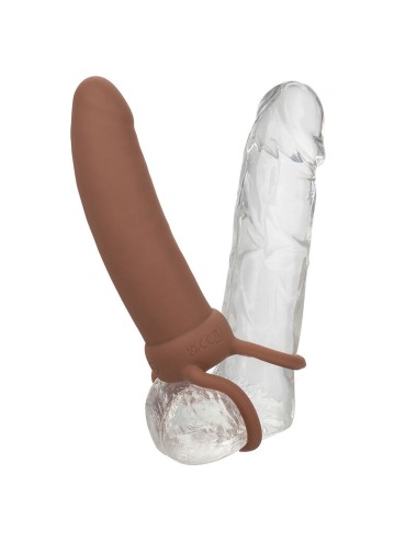 CALEXOTICS - MAXX THICK DOUBLE PÉNÉTRATEUR 10 VIBRATIONS MARRON
