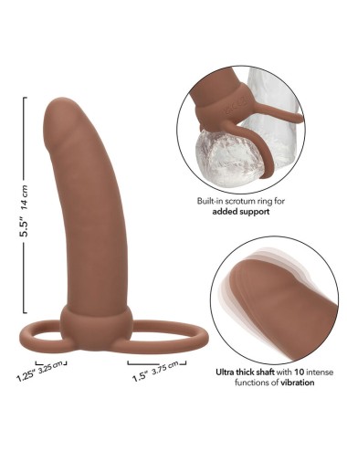 CALEXOTICS - MAXX THICK DOUBLE PÉNÉTRATEUR 10 VIBRATIONS MARRON
