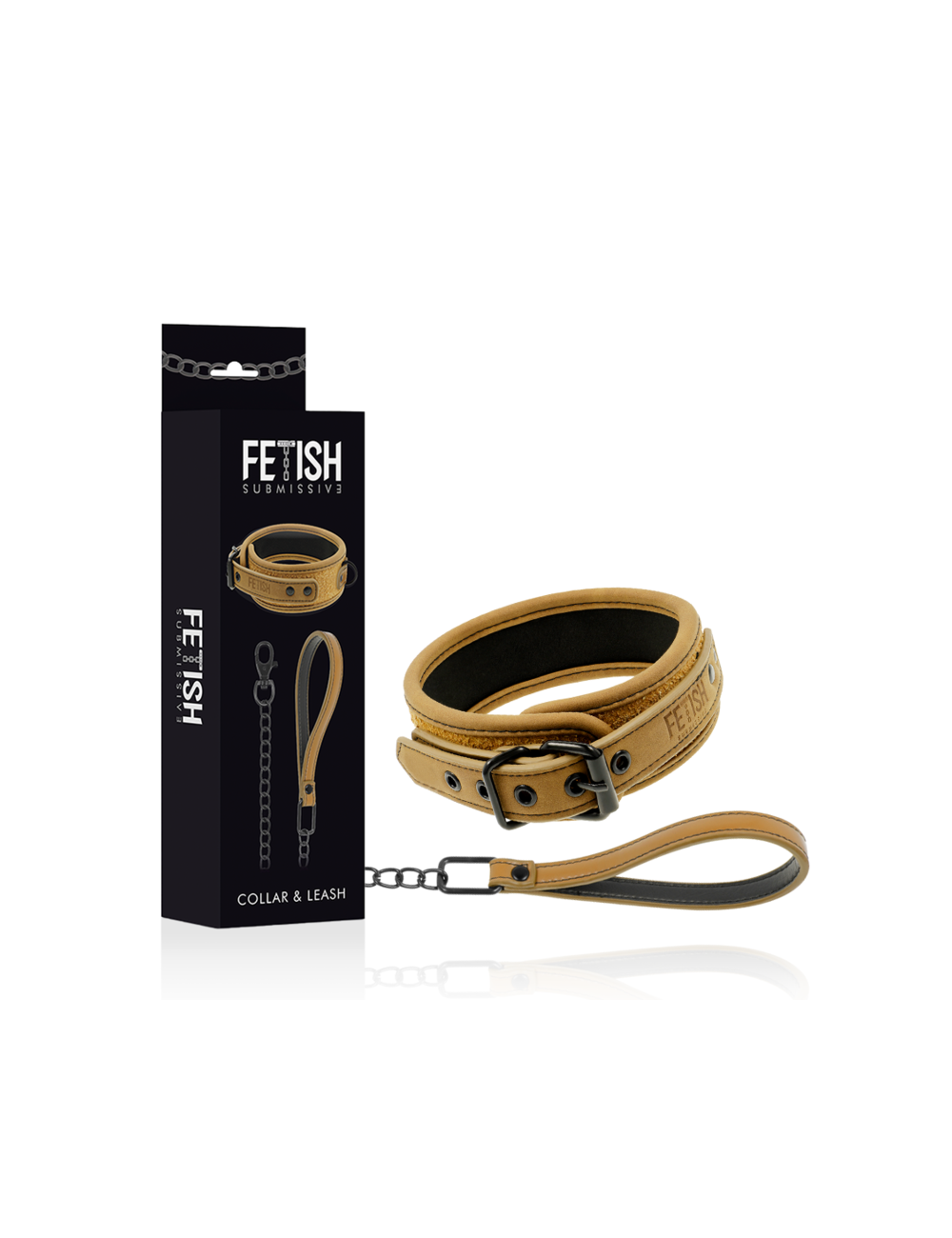 FETISH SUBMISSIVE ORIGEN - COLLIER DOUBLÉ EN NÉOPRÈNE AVEC CHAÎNE FETISH SUBMISSIVE ORIGEN - COLLIER DOUBLÉ EN NÉOPRÈNE AVEC CHAÎNE