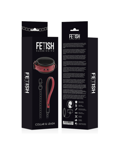 FETISH SUBMISSIVE DARK ROOM - COLLIER CHAÎNE DOUBLURE EN NÉOPRÈNE