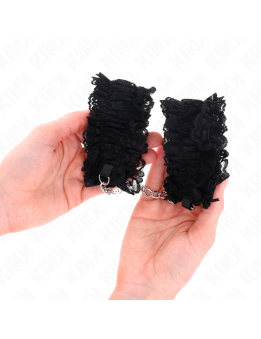 KINK - ATTACHE-POIGNETS ÉLASTIQUES EN DENTELLE NOIR