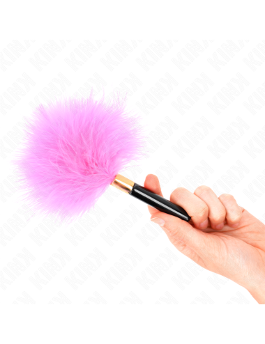 KINK - PLUMES TICKLE EN MÉTAL DORÉ FUCHSIA 18 CM