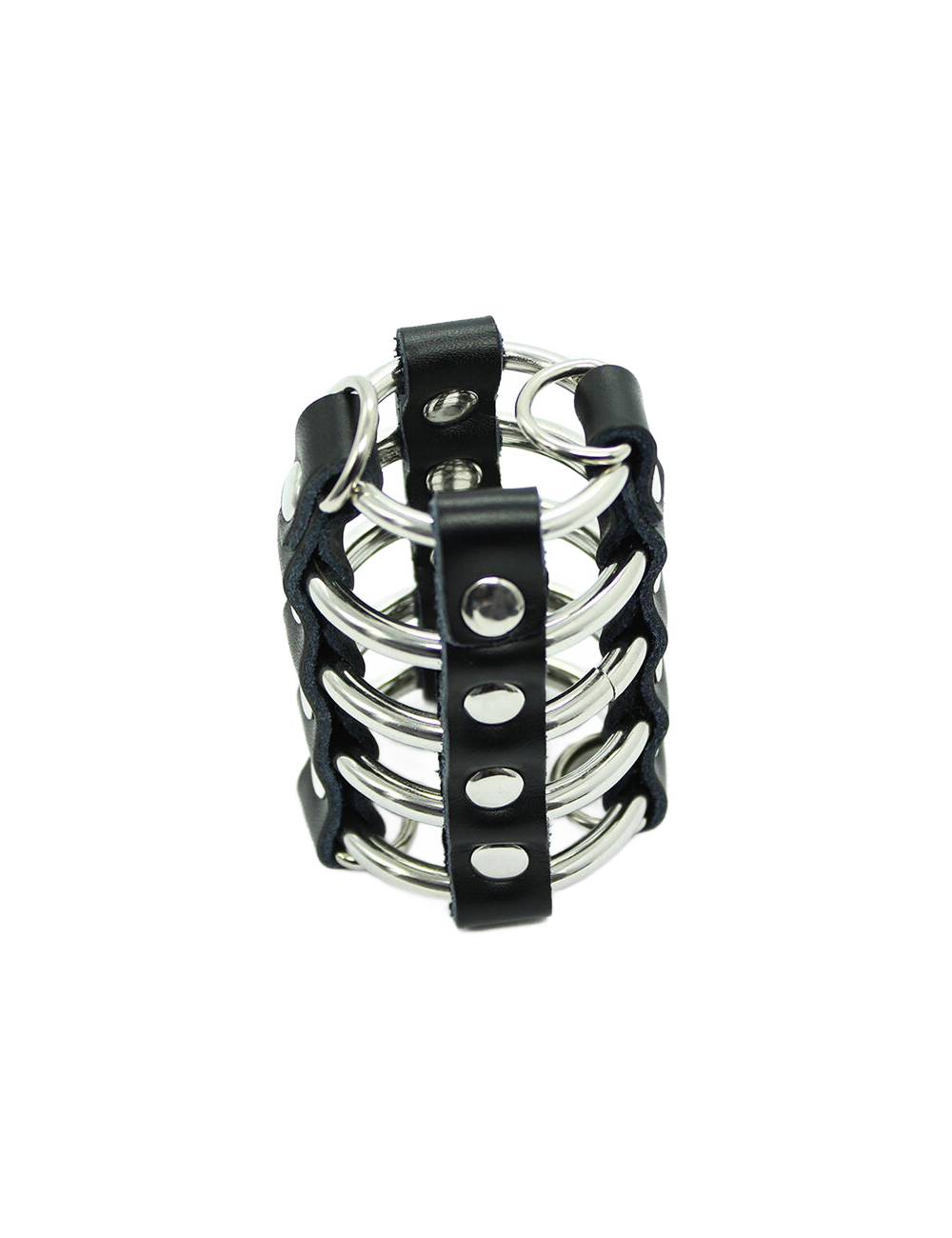 OHMAMA FETISH - CAGE PÉNIS AVEC ANNEAUX MÉTALLIQUES ET SANGLE EN CUIR OHMAMA FETISH - CAGE PÉNIS AVEC ANNEAUX MÉTALLIQUES ET SANGLE EN CUIR