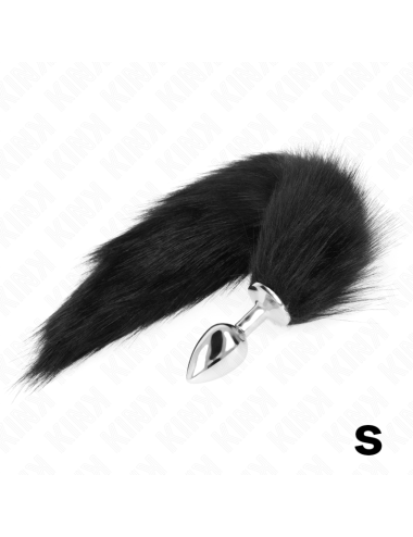 KINK - PLUG ANAL TAILLE S 7 X 3 CM AVEC QUEUE SYNTHÉTIQUE 40 CM NOIR