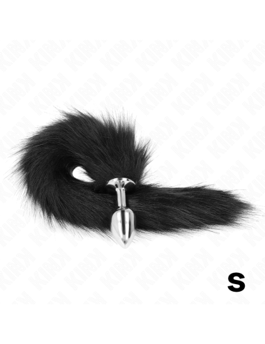 KINK - PLUG ANAL TAILLE S 7 X 3 CM AVEC QUEUE SYNTHÉTIQUE 40 CM NOIR