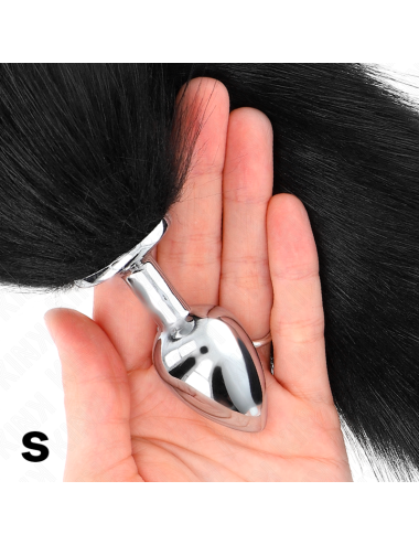 KINK - PLUG ANAL TAILLE S 7 X 3 CM AVEC QUEUE SYNTHÉTIQUE 40 CM NOIR