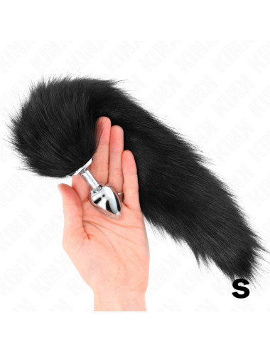 KINK - PLUG ANAL TAILLE S 7 X 3 CM AVEC QUEUE SYNTHÉTIQUE 40 CM NOIR