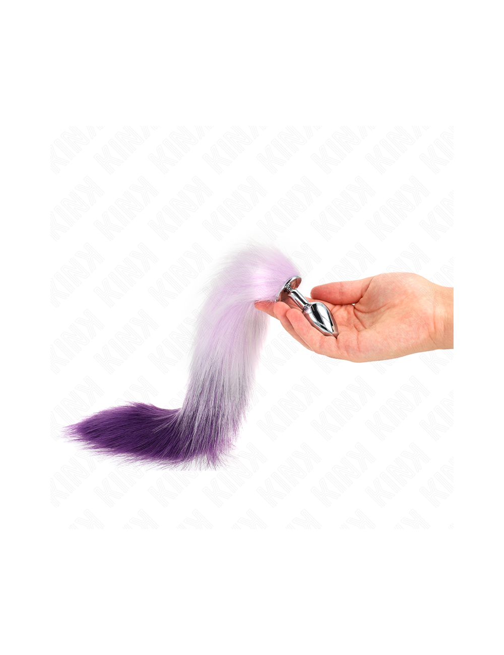 KINK - PLUG ANAL TAILLE S 7 X 3 CM AVEC QUEUE SYNTHÉTIQUE 40 CM VIOLET