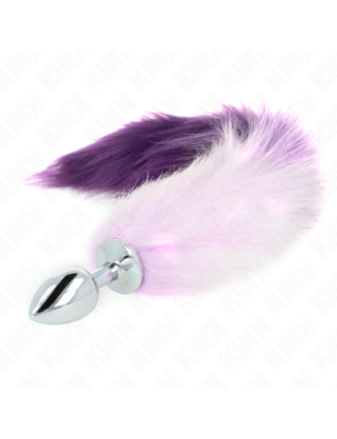 KINK - PLUG ANAL TAILLE S 7 X 3 CM AVEC QUEUE SYNTHÉTIQUE 40 CM VIOLET