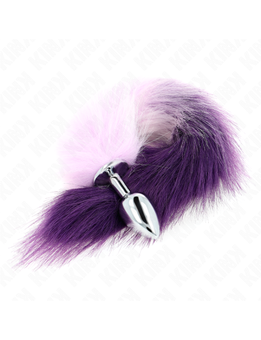 KINK - PLUG ANAL TAILLE S 7 X 3 CM AVEC QUEUE SYNTHÉTIQUE 40 CM VIOLET