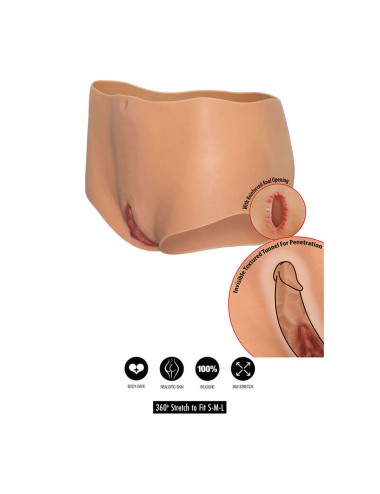 HIDDEN DESIRE - ALTER EGO VAGIN OUVERT ET CUL SLIP TAILLE MOYENNE CHAIR