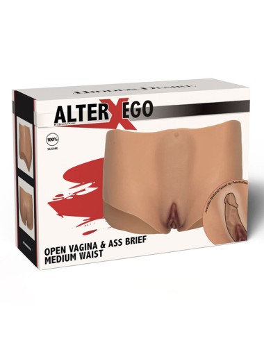 HIDDEN DESIRE - ALTER EGO VAGIN OUVERT ET CUL SLIP TAILLE MOYENNE CHAIR