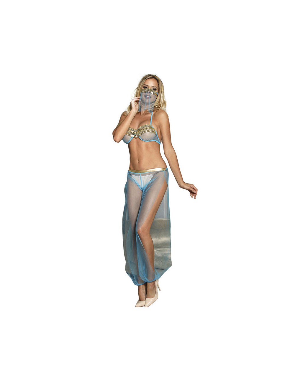 SUBBLIME - ENSEMBLE LINGERIE BLEU STYLE INDIEN S/M SUBBLIME - ENSEMBLE LINGERIE BLEU STYLE INDIEN S/M