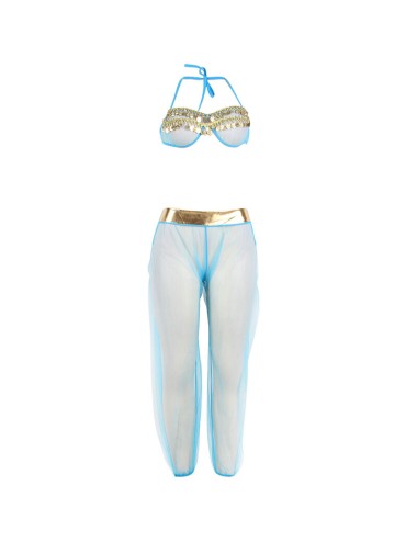 SUBBLIME - ENSEMBLE LINGERIE BLEU STYLE INDIEN S/M